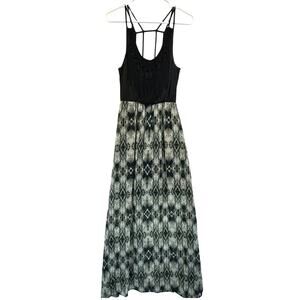 VINTAGE Y2K‎ Studio Y SPARKLE Sheer STRETCHY MAXI Dress SILVER BLACK